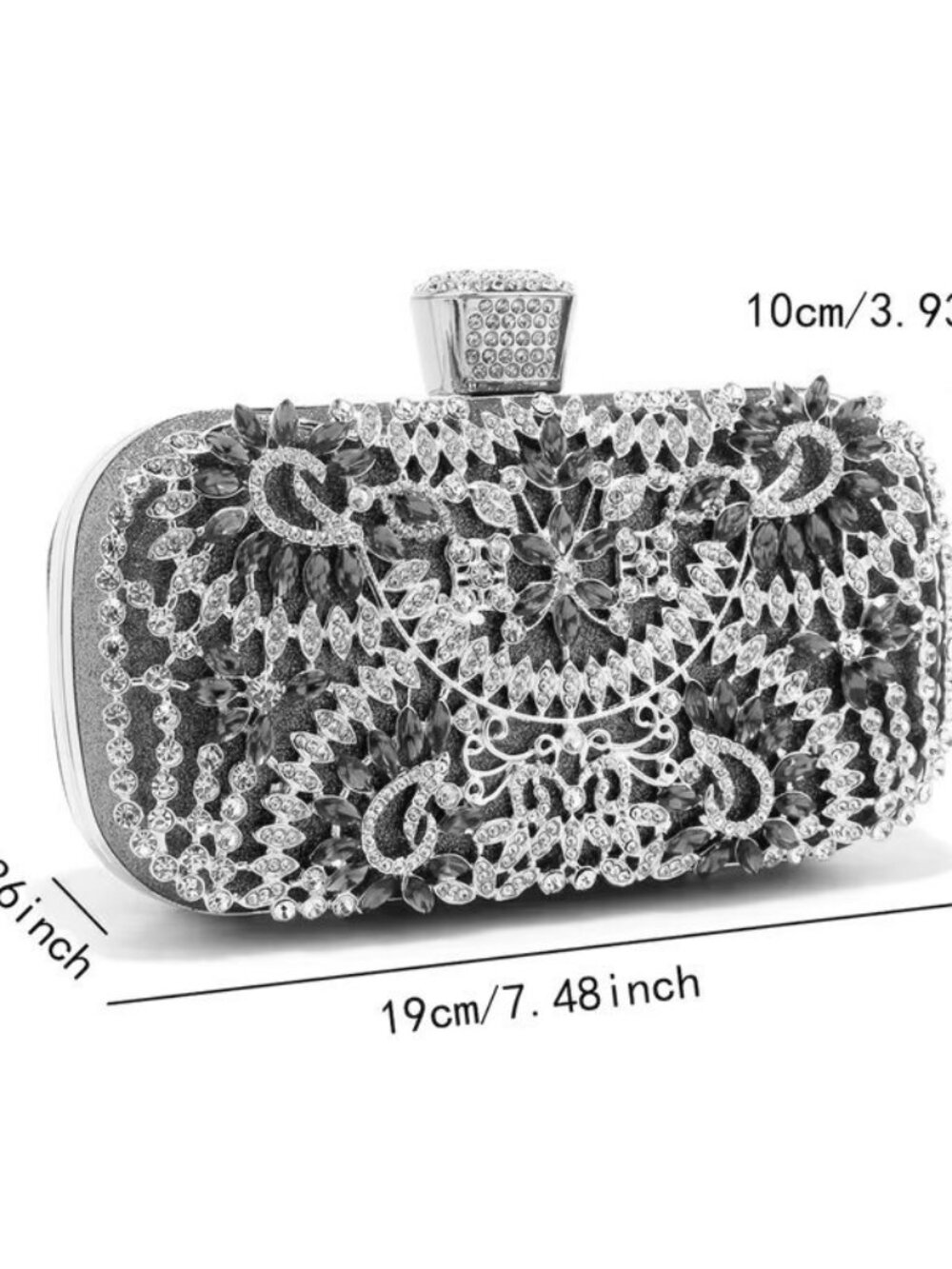 NEW! INTRICATE EMBELLISHED EVENING BAG Box CLUTCH CROSSBODY - Picture 3 of 6